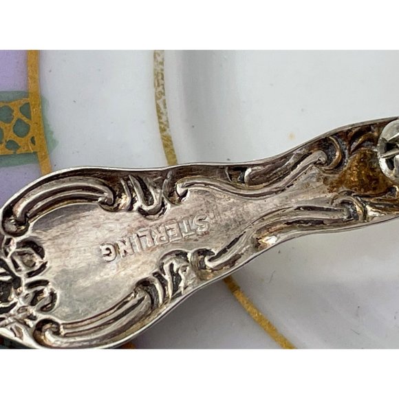 Vintage sterling Miniature Teaspoon Brooch pin - Picture 3 of 7